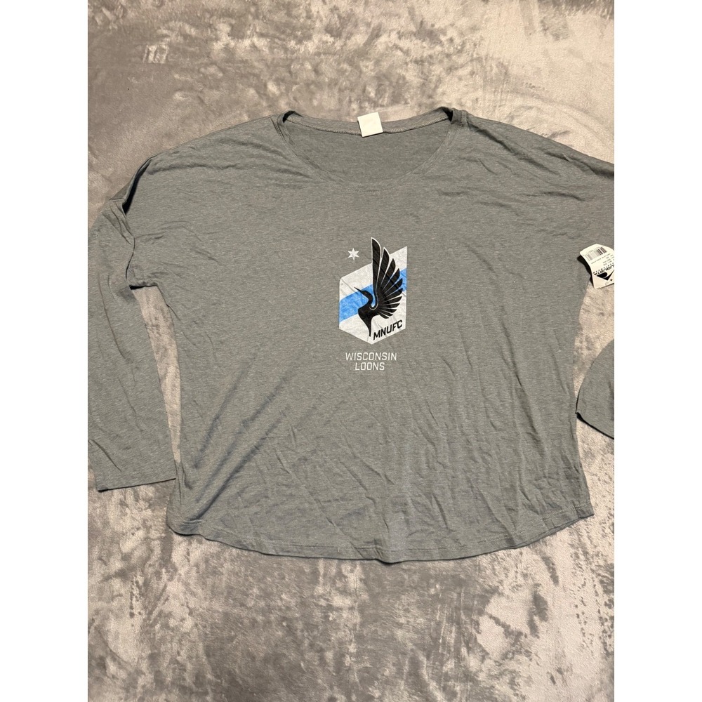 Augusta Sportswear Long Sleeve Shirt Women 2XL Gray Wisconsin Loons MNUFC